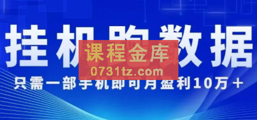 挂机跑数据，只需一部手机即可月盈利10万+，价值3988元