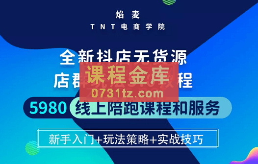 焰麦TNT电商学院·抖店无货源5.0进阶版密训营，价值5980元