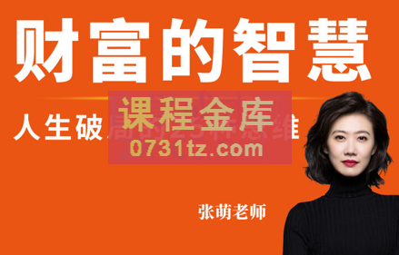 张萌老师·财富的智慧第四期(2022.11.11-11.13),价值3980元