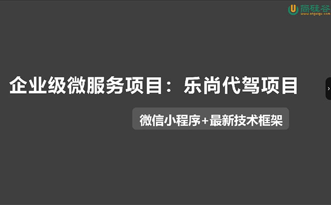尚硅谷企业级微服务架构Java实战项目《乐尚代驾》（视频+代码+课件+资料）