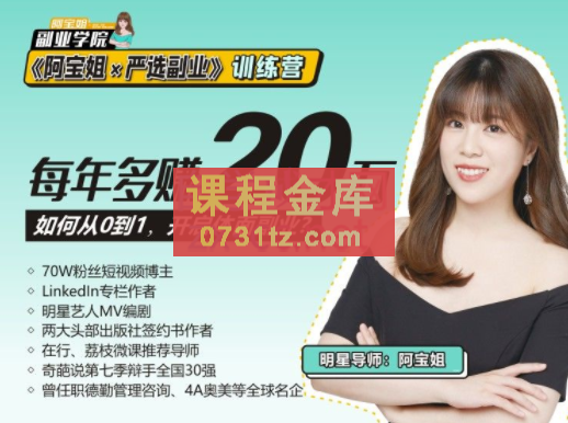 《阿宝姐×严选副业》训练营【Plus版】12期