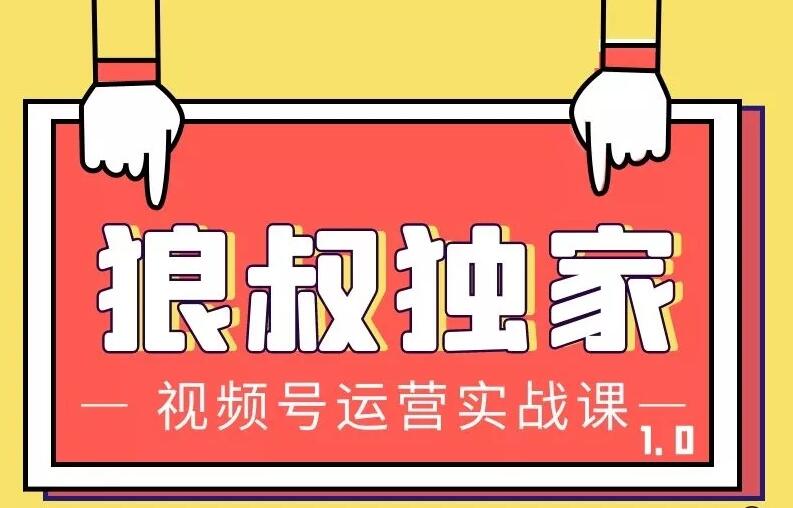 狼叔独家视频号运营实战课1.0